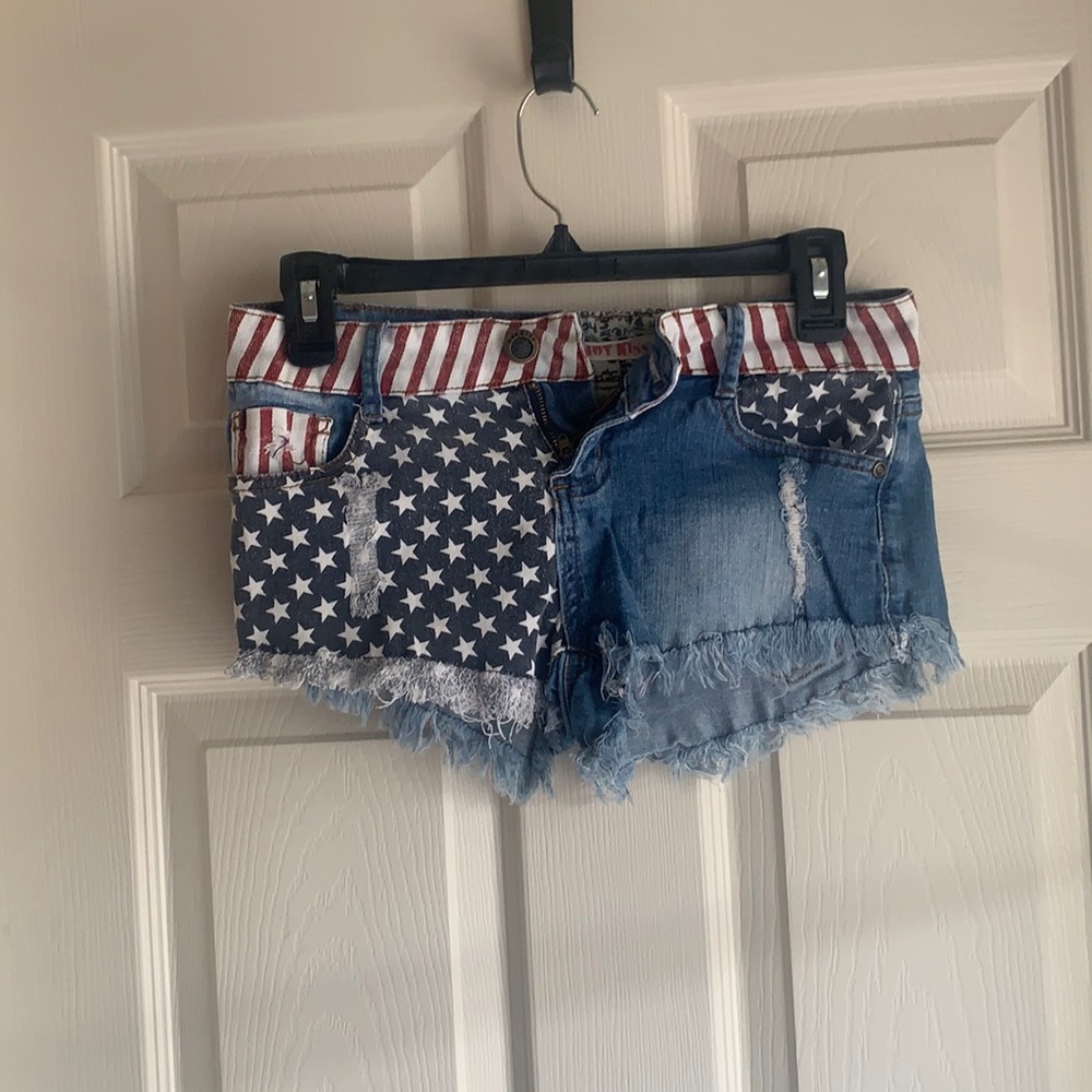 American Flag Jean shorts Hot Kiss